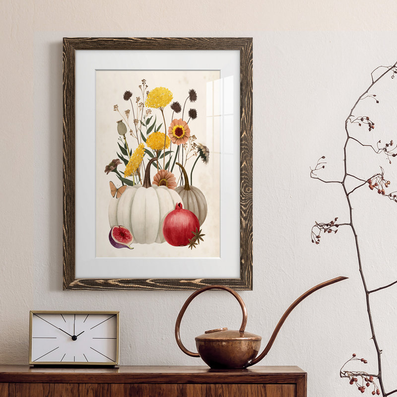 Fall Botanicals II - cadre photo, impression, Cadre noyer, H 43,5 po x l 31,5 po x P 1 po