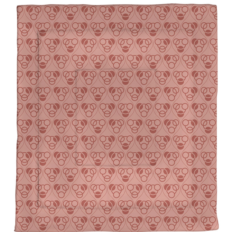 Édredon réversible simple en microfibre Circles Waves, Édredon simple TG, Rouge