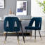 Collection Blue, chaise de salle à manger avec revêtement en velours et garniture cloutée, 2 pièces, têtes de clou en métal noir moderne, 2 pièces