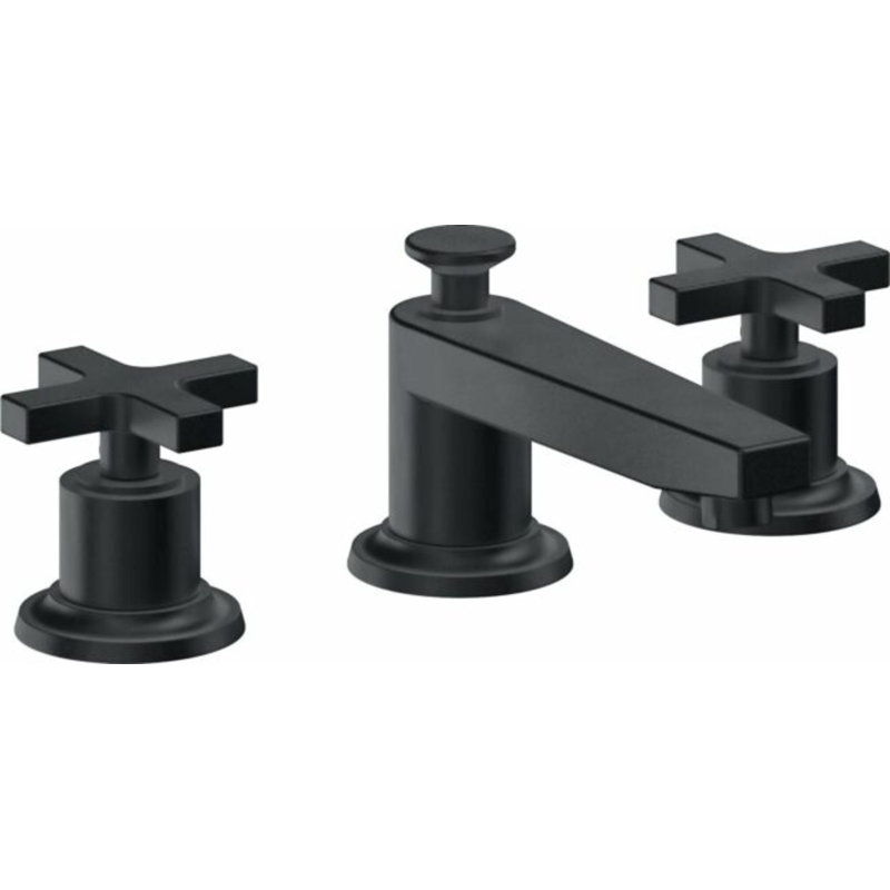 Rincon Bay 8" Widespread Faucet 2-Handle Bathroom Faucet with ZeroDrain, Cross Handle, Carbon