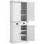 Armoire de cuisine 72,5 ", armoire de rangement autoportante traditionnelle avec 4 portes, tiroir et 3 tablettes réglables pour le grain de bois de la salle à manger