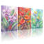 Plantes et fleurs, ensemble de 3 impressions sur toile-1966695571