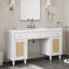 Meuble-lavabo de 60 po avec lavabo SMC, armoire de rangement spacieuse moderne avec tiroirs à fermeture en douceur et plateau basculant, pieds en bois massif et poignées en métal argenté-472856718