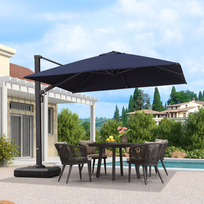Mcelfresh Square Cantilever Umbrella With Base,Navy
