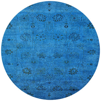 Tapis floral bleu