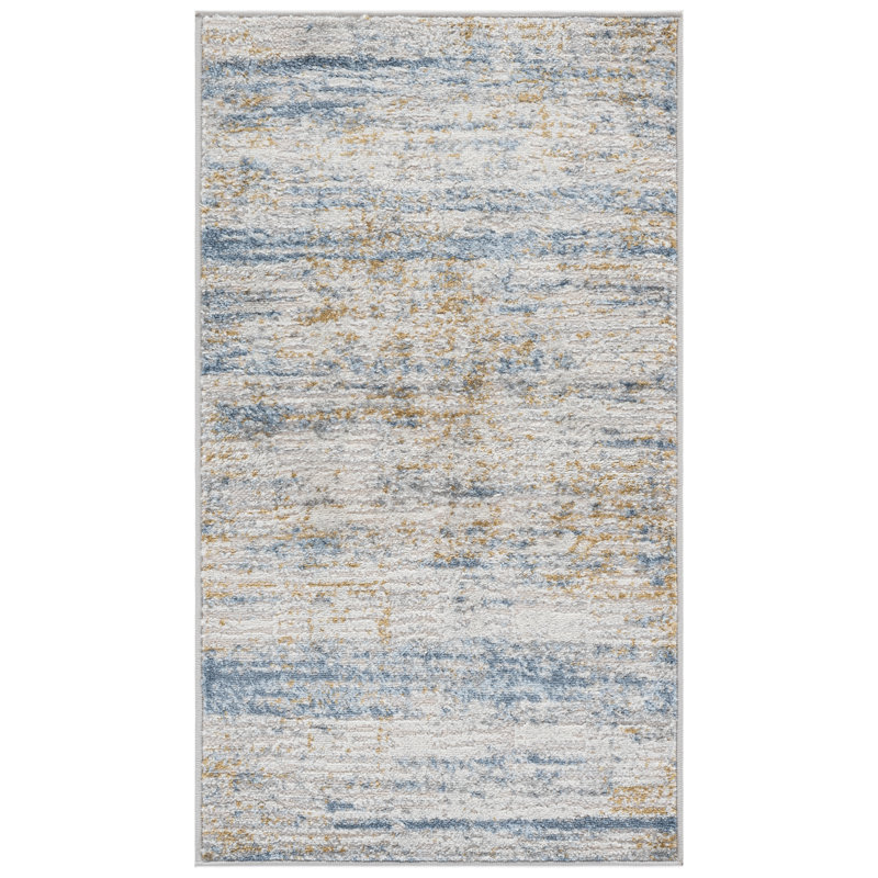 Tapis beige / bleu clair Palma 348, Rectangle 2 pi 2 po x 3 pi 9 po