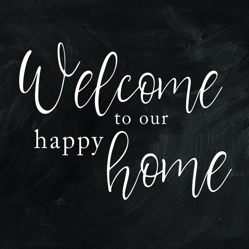 Happy Home - Wrapped Canvas Print, 30cm H x 30cm W