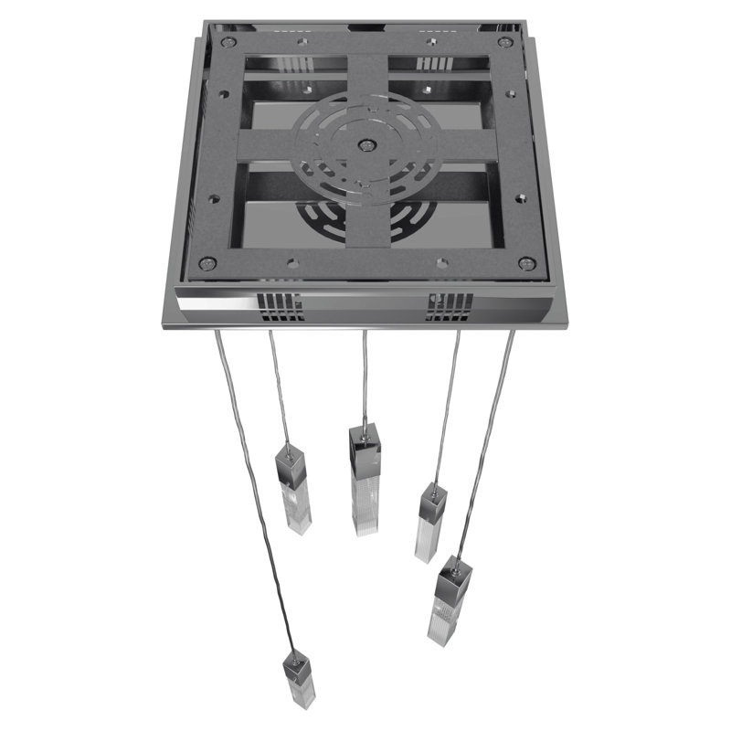 The Original Glacier Snow Collection 5 Light Acyrlic Multi Port Pendant, Polished Chrome