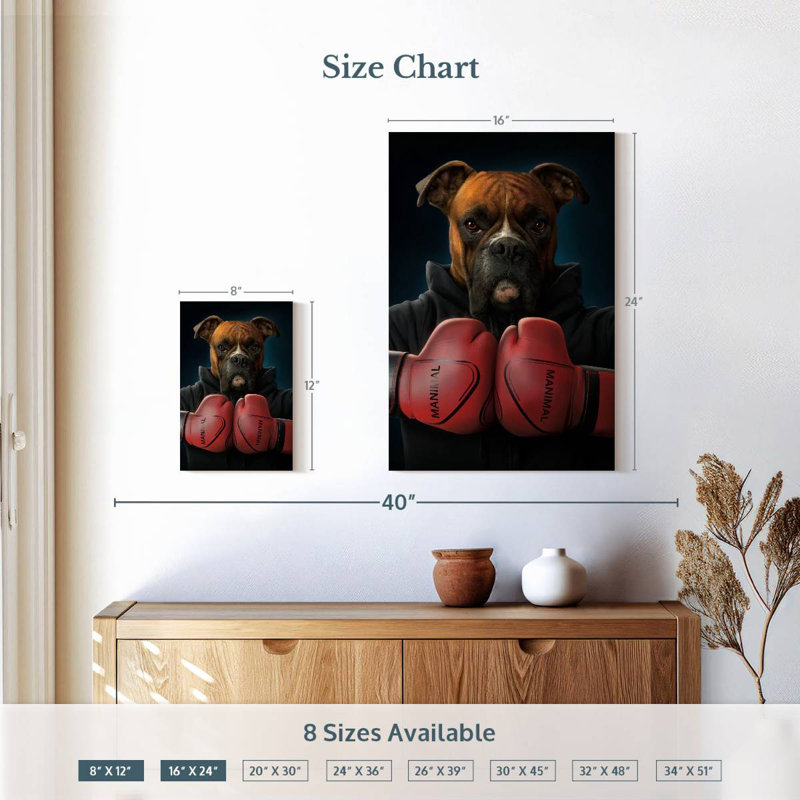 Brampt Boxer Dog, 12" H x 8" W