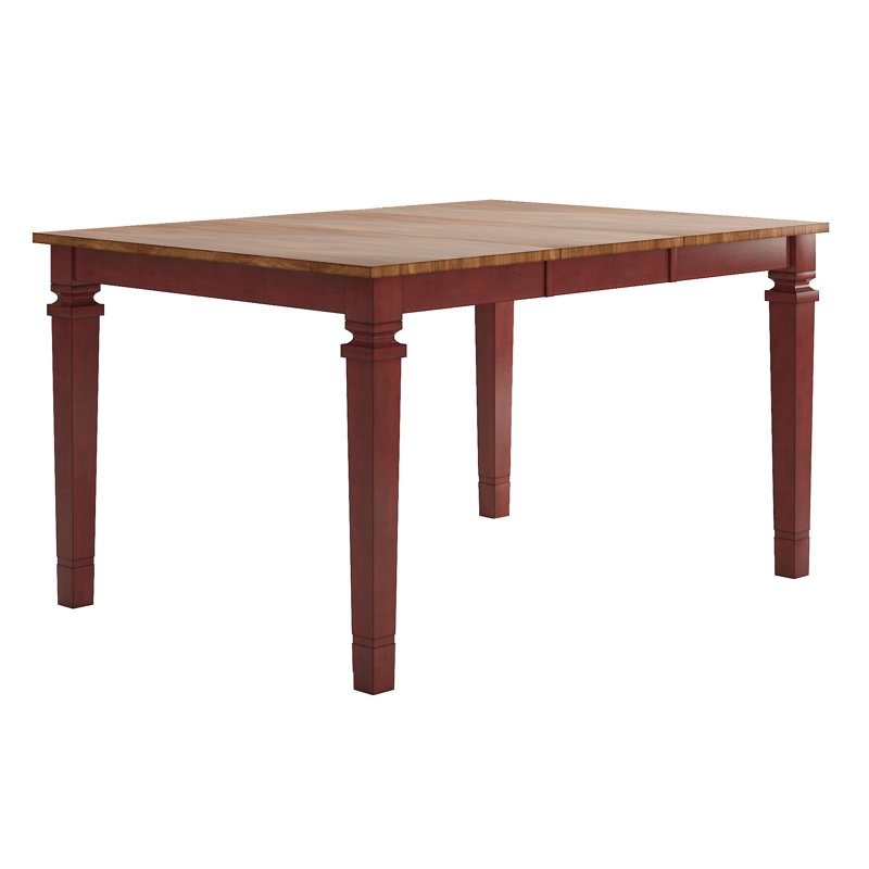 Alyra Extendable Solid Wood Dining Table, Antique Cherry