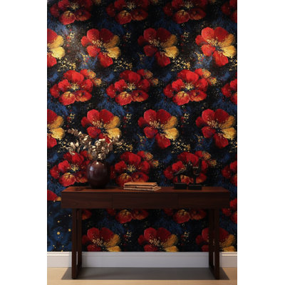 Papier peint floral abstrait mural