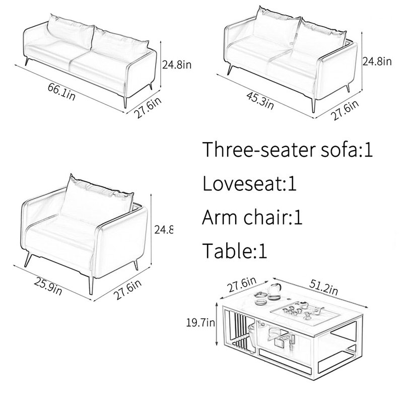 Simple business modern office sofa set
