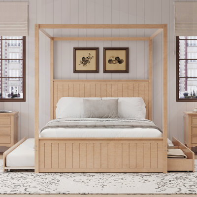 Modern Queen Size Canopy Platform Bed