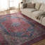 Tapis rouge / bleu lavable à la main Beesley-1331832349