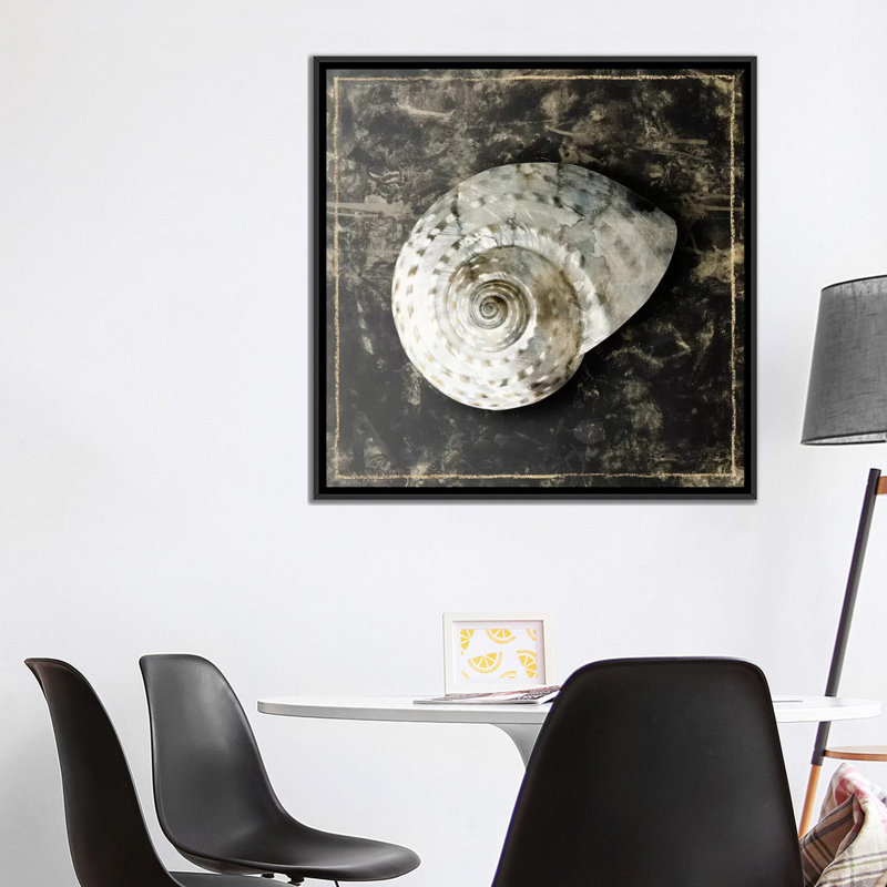 «Marble Shell Series II», reproduction sur toile, H 18 po x l 18 po x P 1,5 po, Toile encadrée noire, Pas de tapis