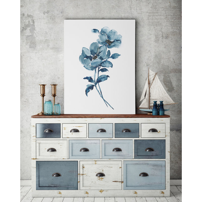 «Blue Botanique I», reproduction sur toile, H 16 po x l 20 po x P 1,5 po