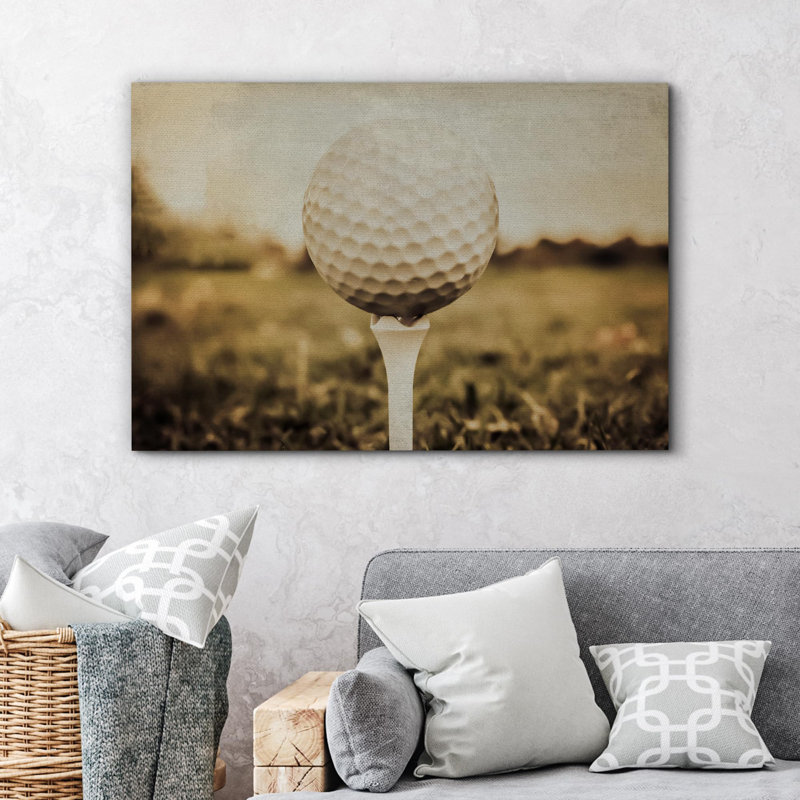 Ballon de golf, chambre d'enfant, photographie rétro, décoration murale classique dramatique pour chambre à coucher