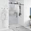 Portes de douche coulissantes à fermeture en douceur noir mat sans cadre l 50 à 54 po x H 76 po, porte en verre trempé épais de 5/16 po (8 mm)-129684457-129684456