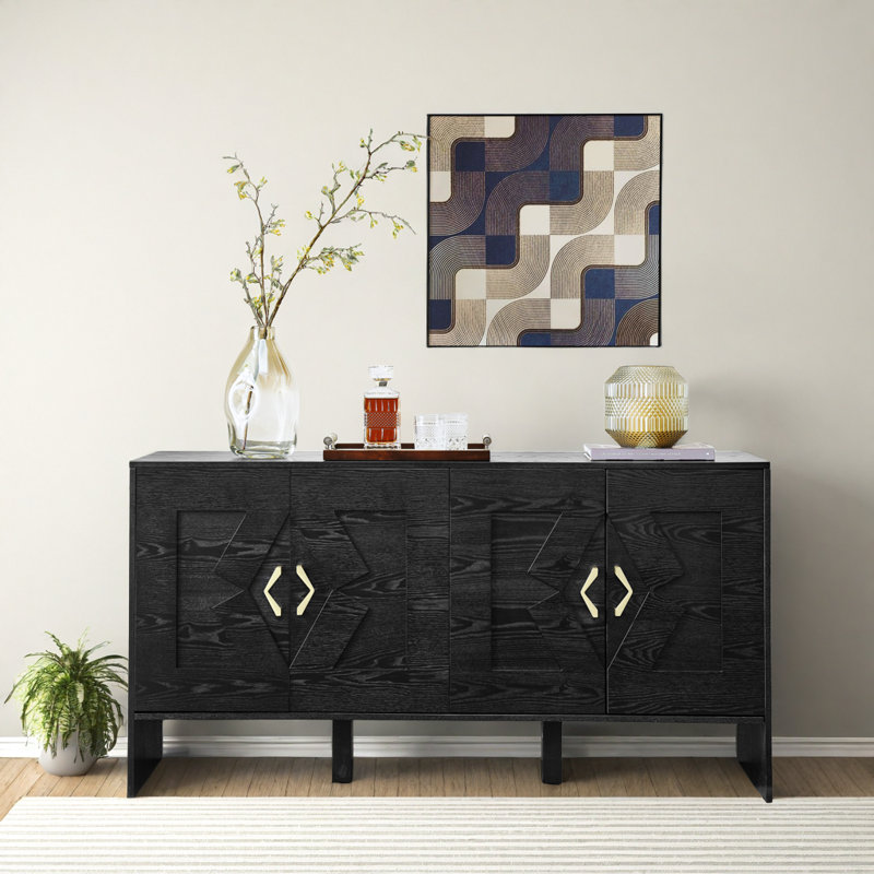 Buffet 60 po Mid-Century, Black