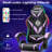 HOFFREE Gaming Chair With LED RGB Lights Massage Video Gamer Chairs With Footrest Ergonomic High Back Reclining Computer Chair With Adjustable Lumbar Support-104296948