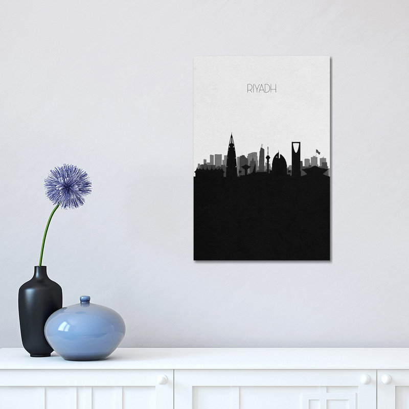 Riyadh, Saudi Arabia City Skyline by Ayse Deniz Akerman - Wrapped Canvas Print, 30.48 cm H x 45.72 cm W