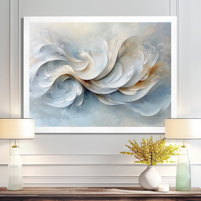Zeringue - Abstract Wall Art, H 12 po x l 20 po, Reproduction encadrée d'une seule photo, Blanc