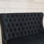 Banc de salle à manger rembourré en velours avec dossier capitonné, garniture cloutée et pieds en métal-1036680807