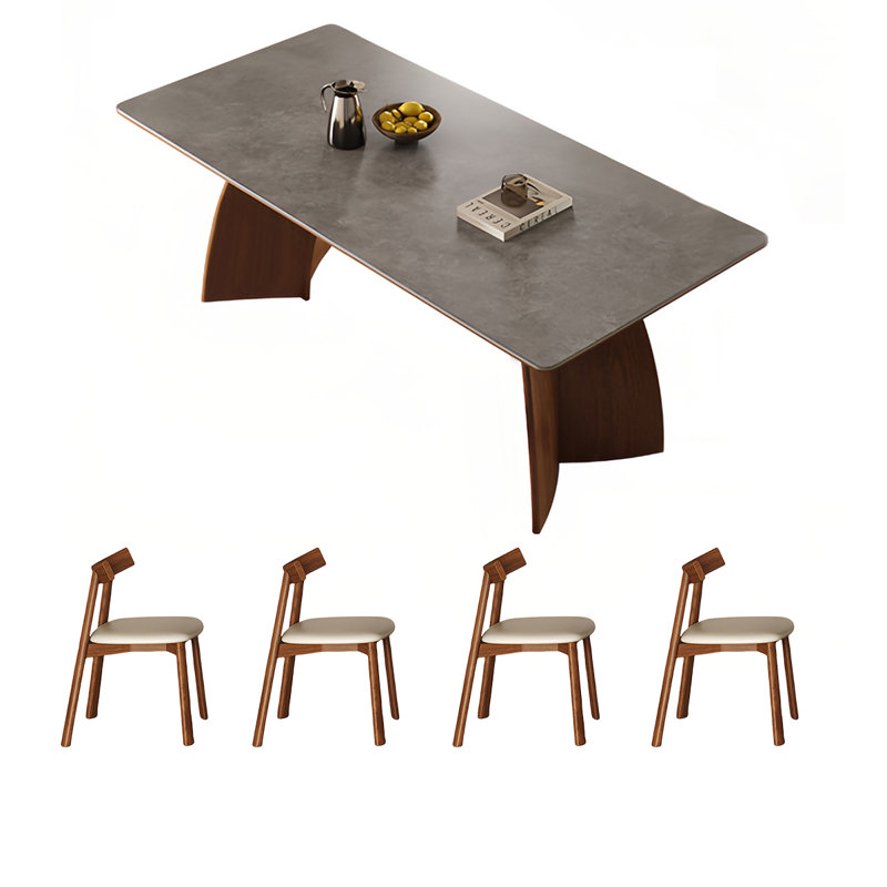 Ensemble de table de salle à manger rectangulaire et chaises, H 29,52 po x L 62,99 po x l 31,49 po