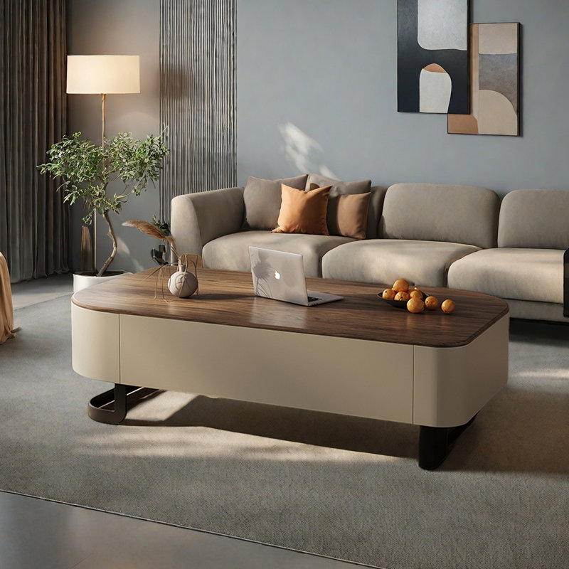 Rectangular lifting solid wood coffee table
