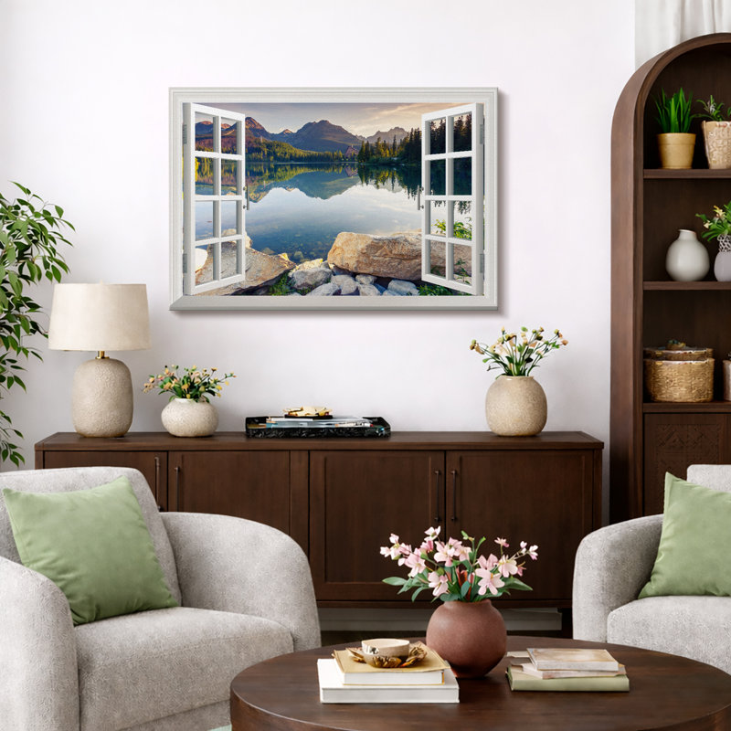 «Aesthetic Green Peaceful Lake, H 12 po x l 18 po x P 1,5 po