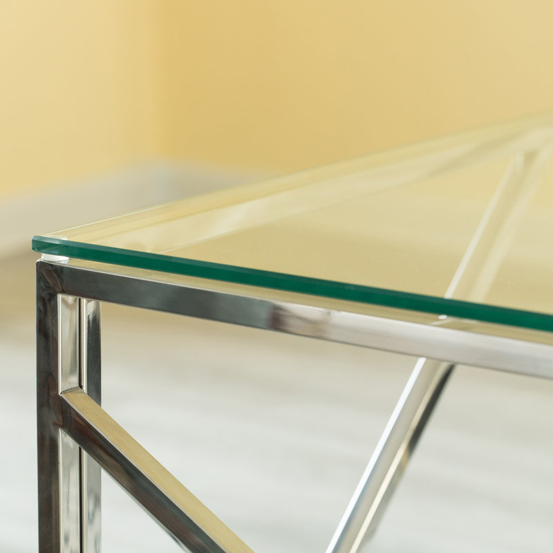 Estrela Glass Coffee Table, Silver