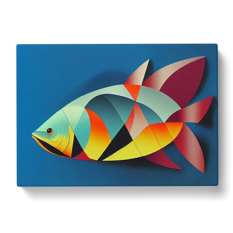 Painted Fish Vol.5 - Wrapped Canvas Print, 35cm H x 50cm W x 3cm D