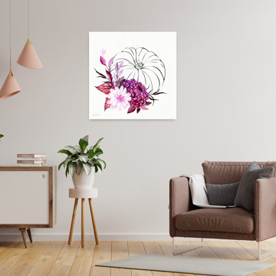 «Moonlit Mums», art mural d'automne contemporain abstrait chiranthemum moderne