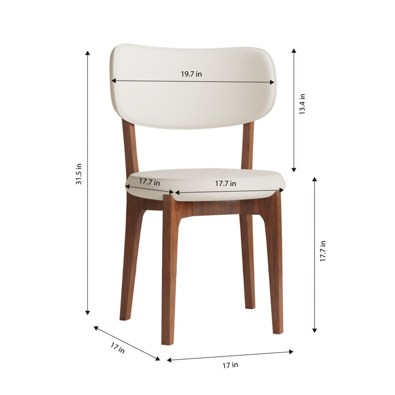 Ensemble de 2 chaises de salle à manger modernes en similicuir avec pieds en bois massif Roomfitter, orange