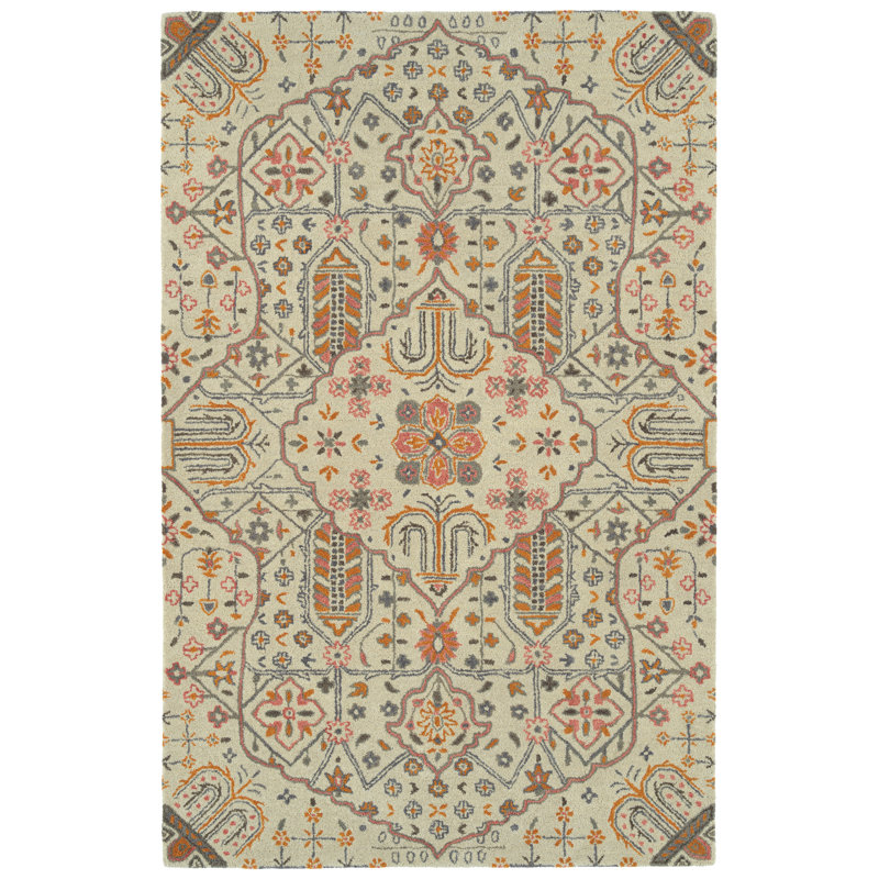 Tapis de la surface ivoire en laine touffeté à la main Atascadero, Rectangle 2 pi x 3 pi