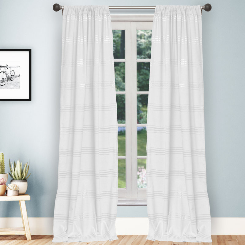 Paire de rideaux semi-transparents Alagan, Blanc