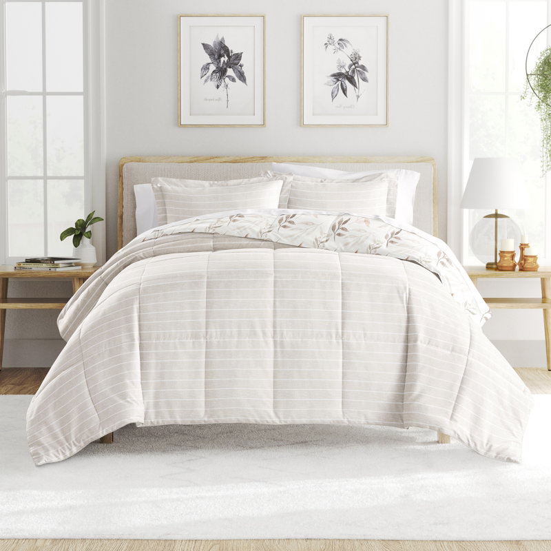 Ivory Full Down Alternative Reversible Comforter Set