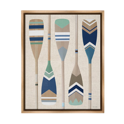«Striped Boating Oars Floater Frame» par Amber Sterling sur toile
