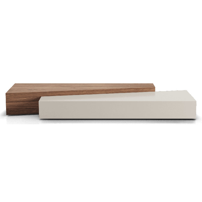 Hubert Solid Wood Coffee Table, Walnut/Chateau Gray