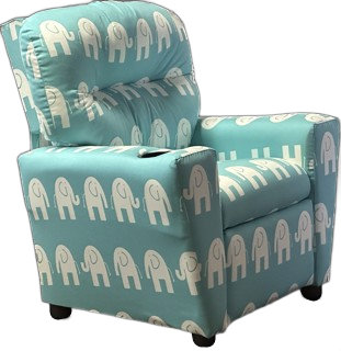 Fauteuil inclinable Dolansky, Bleu sarcelle / géométrique blanc 2