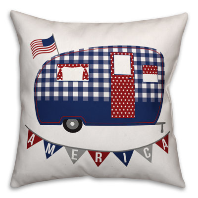 Housse et insert de coussin Patriotic Camper