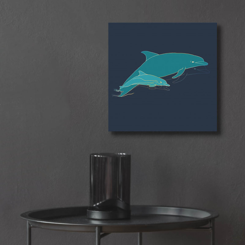 «Sealife Blue Dolphins» par Sabrina Balbuena, H 12 po x l 12 po x P 0,13 po