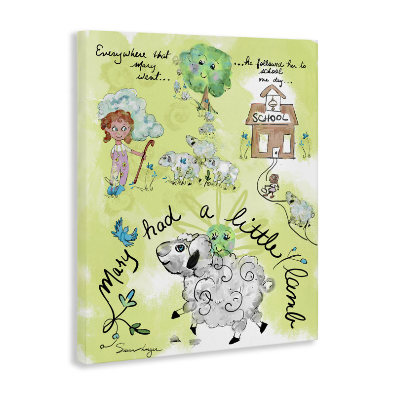 Toile de comptine «Little Lamb», conception par Susan Lugar, H 48 po x l 36 po