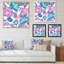 Fleurs romantiques élégantes en rose et bleu - Impression sur toile-67466391-67466394