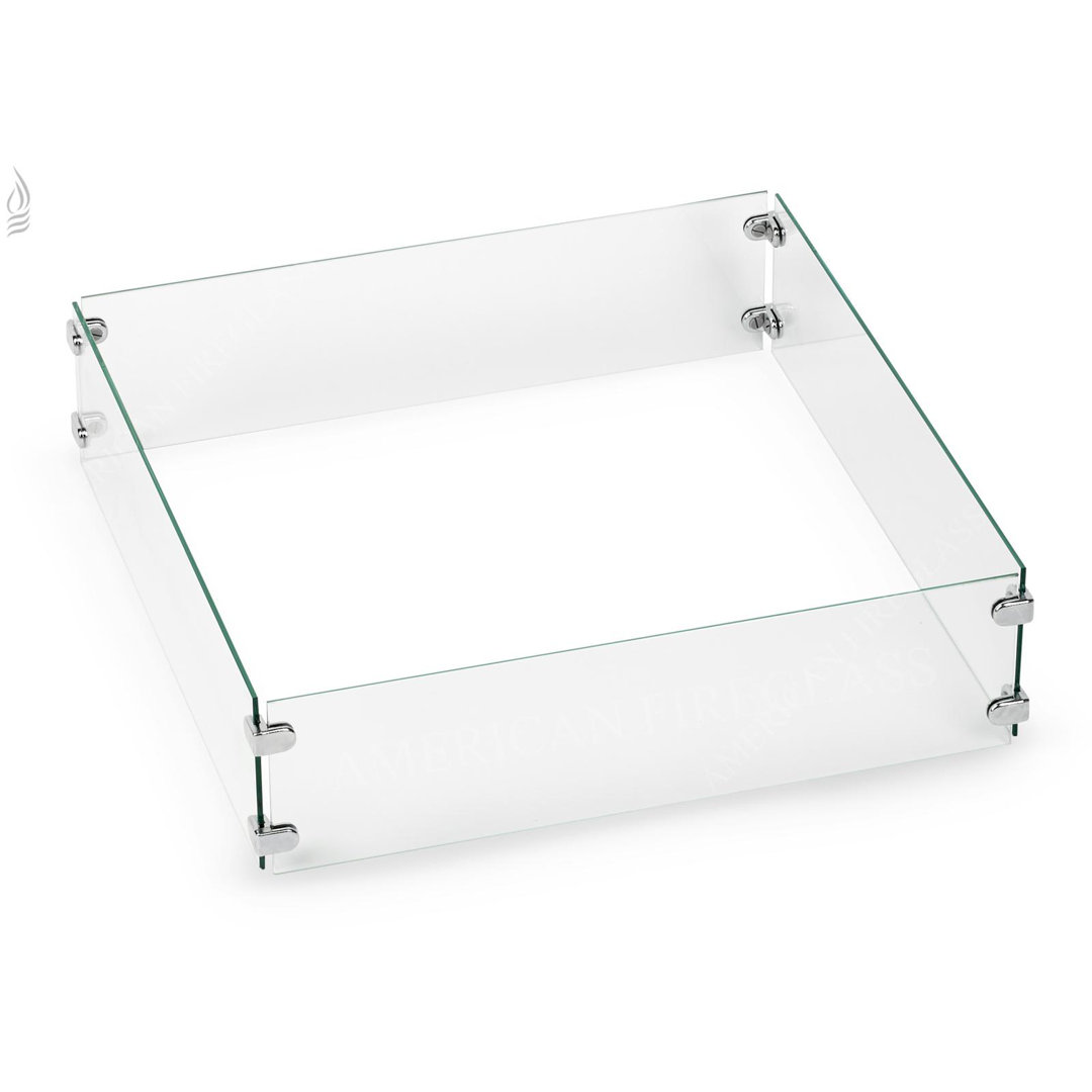 Tempered Square Fire Pit Flame Guard Glass American Fireglass 