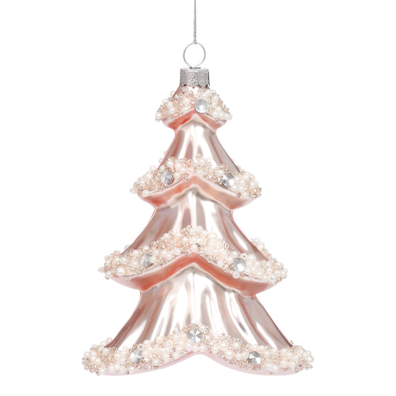 Pearlized Tree Ornament - 5 Inches Set Of 12