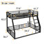 Lit superposé en métal, structure de lit superposé simple au-dessus du plancher complet, lit superposé robuste pour enfants, adolescents, adultes, conception à bruit réduit, noir-180213149