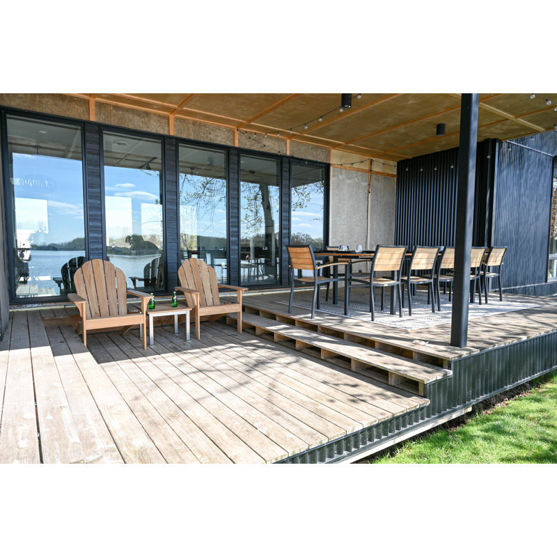 SoHo Teak Aluminum Outdoor Stacking Armchair, Black