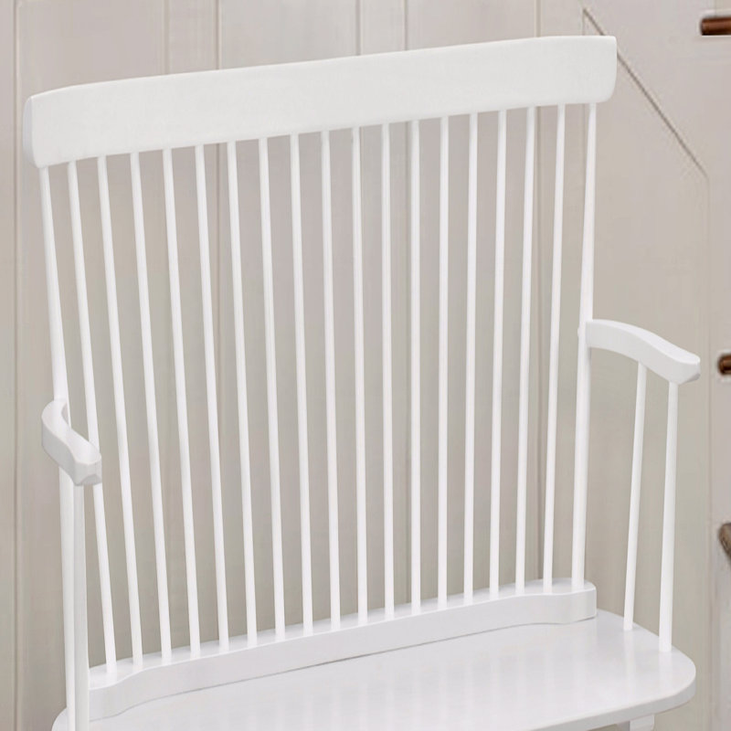 Banc à dossier en bois Farmhouse, Blanc