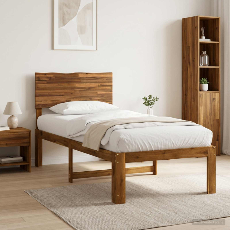 Solid Wood Bed Frame, Single (3'), Natural